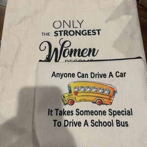 Inspirational Bus Driver bag and makeup bag Set
